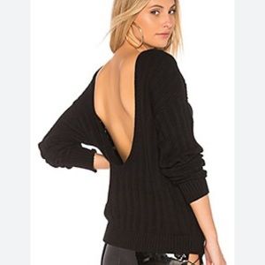 CALLAHAN Stripe U Cable knit low back sweater from Revolve